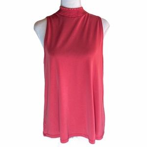 Loft Coral Pink Sleeveless Blouse Size Medium